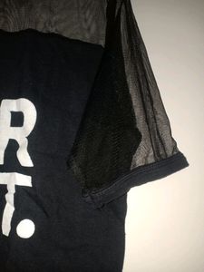 Black Never Coast Print Top