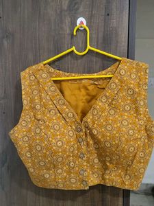 Women's Mustard Ethnic Print Blouse