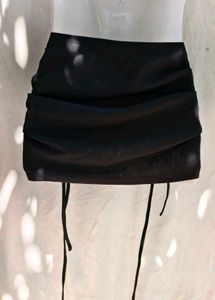 Black Ruched Drawstring skirt