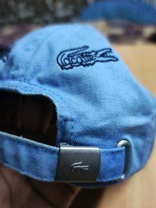 Lacoste Blue Cap with Crocodile Print