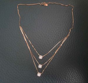 Triple Layered Rosegold Queens Necklace 925SS