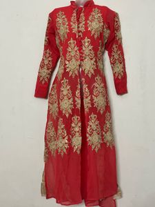 Pintresty peach Embroidered Kurta