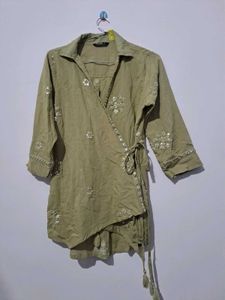 Green Embroidered co ord set