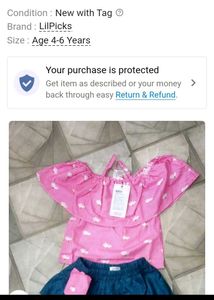 4-6 year Adorable Pink Cloud Print Top &amp; Skirt Set