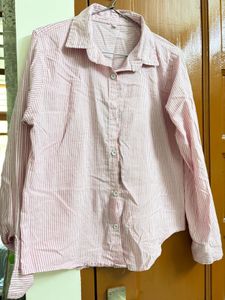 Pink Striped Button-Up Shirt