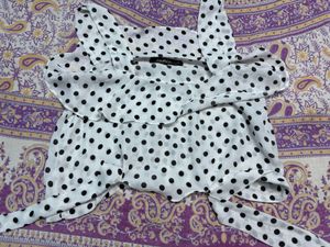 Polka Print Top - One Strap