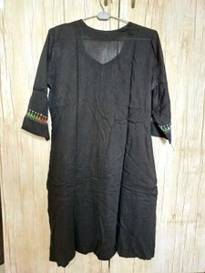 Embroidered Black Sheer Kurta