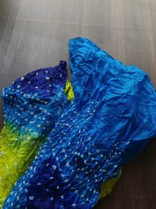 Vibrant Blue & Green Bandhani Dupatta