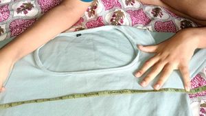 Light Blue Cropped Long Sleeve Shirt