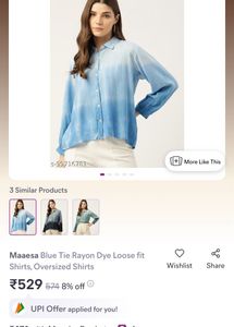 Blue Tie-Dye Button-Up Shirt