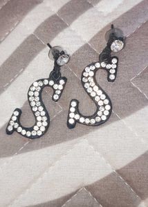 Sparkly Letter S Drop Earrings