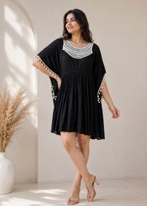 Black Kaftan-Style Dress