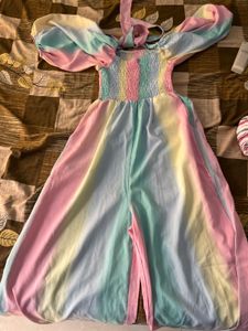 Pastel Rainbow Striped Jumpsuit