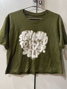 Olive Green "Stay Kind To Yourself" Tee