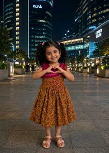 Girls Floral Print Dress
