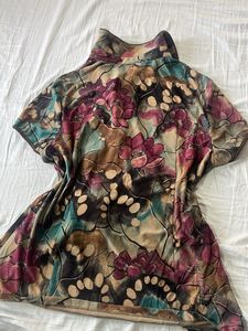 Boho Floral Print Button-Up Blouse