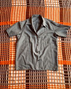 Checkered Short Sleeve Button-Up Shirt