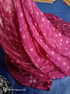 Beautiful Magenta Bandhani Silk