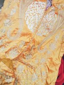 Elegant Orange Embroidered Kurta Set