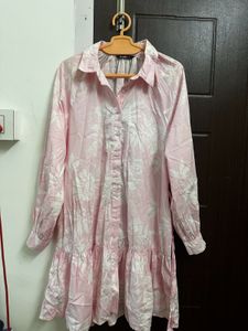 Pink Floral Button-Up Tunic
