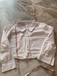 White Collared Crop Top