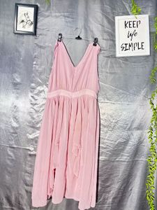 SHEIN Elegant Pink Flowy Maxi Dress