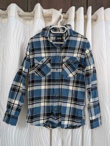 Zara Blue Flannel Shirt