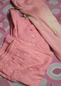 pink kurti set