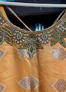 Elegant Peach Embellished Gown