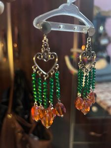Dangling Heart Drop Earrings