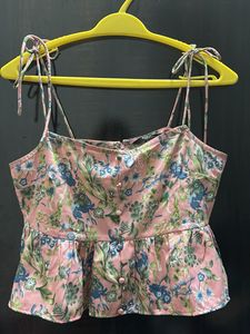 SHEIN Floral Cami Top with Tie Straps