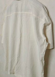 Men's off white oversized Short Sleeve Shirt