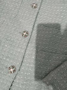 Elegant Light Blue Tweed Jacket