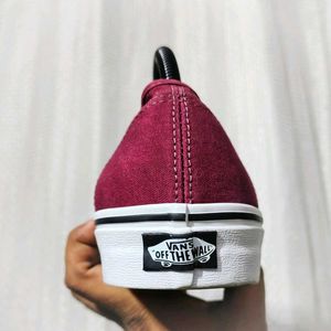 Maroon Vans Authentic Sneakers