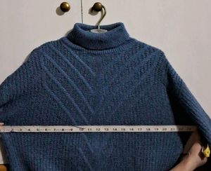 Soft Blue Turtle Neck Oversized Sweater