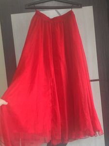 Vibrant Red Flowy Skirt(38 length)