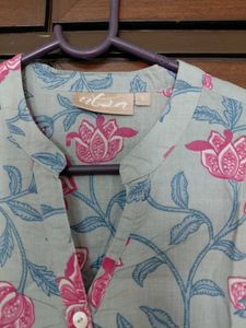 Light Blue Floral Kurta