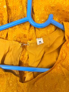 Vibrant Yellow Anarkali Gown with Dupatta
