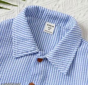 4-5 yrs blue striped shirt &amp; shorts