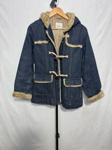 Denim Jacket with Faux Fur Trim