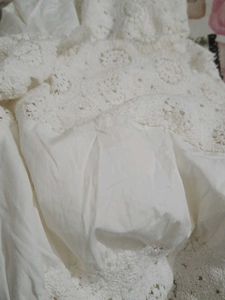 Bohemian White Eyelet Heavy Lace Tiered Maxi Skirt
