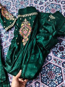 Emerald Green Embroidered Kurta Set