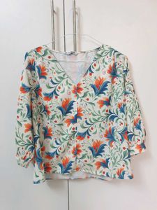 Vibrant Floral Print Blouse