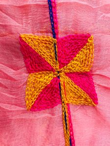 Pink Jaipuri Embroidery Dupatta