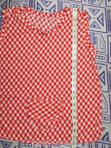 Red Gingham Sleeveless Top