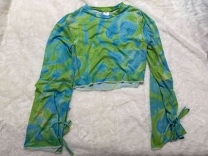 Tie-Dye Mesh Crop Top