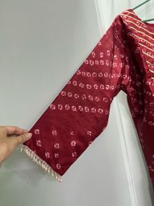 Red Bandhani Kurta