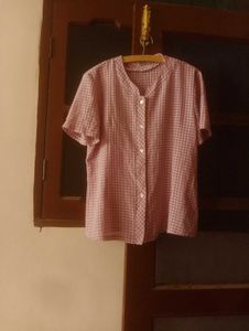 Chic Checked Button-Up Blouse