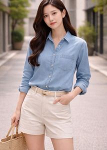 Classic Blue Denim Shirt for Women