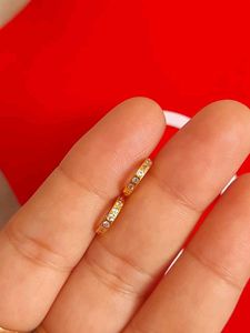 Gold Hoop Earrings with Stones
